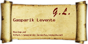 Gasparik Levente névjegykártya